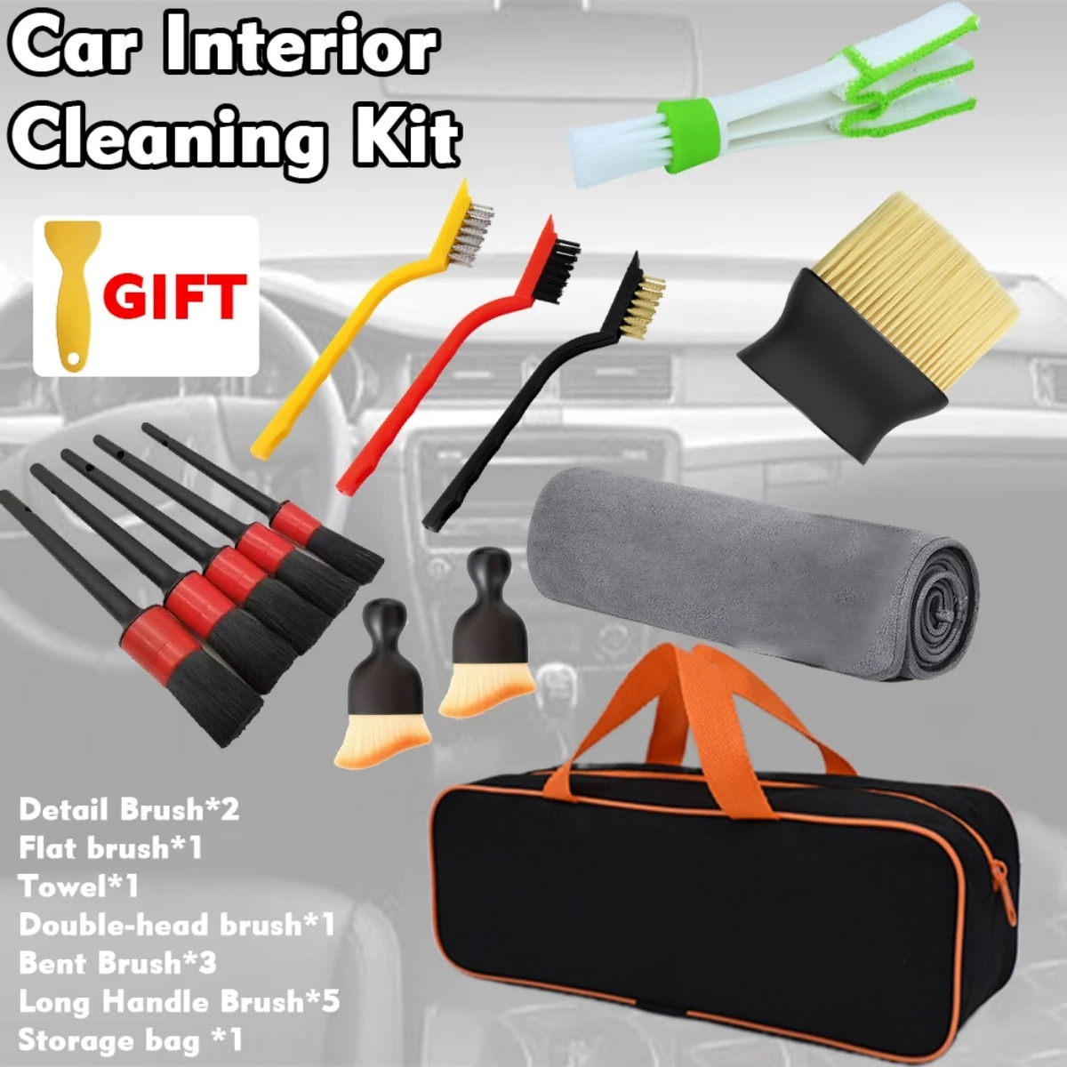 Dirt Brush Interior - Kit de cepillos de limpieza para