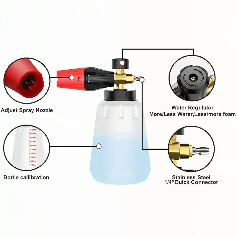 Cañón de espuma PA de alta pre - Pressure Washer Foam Gun reseña y precio