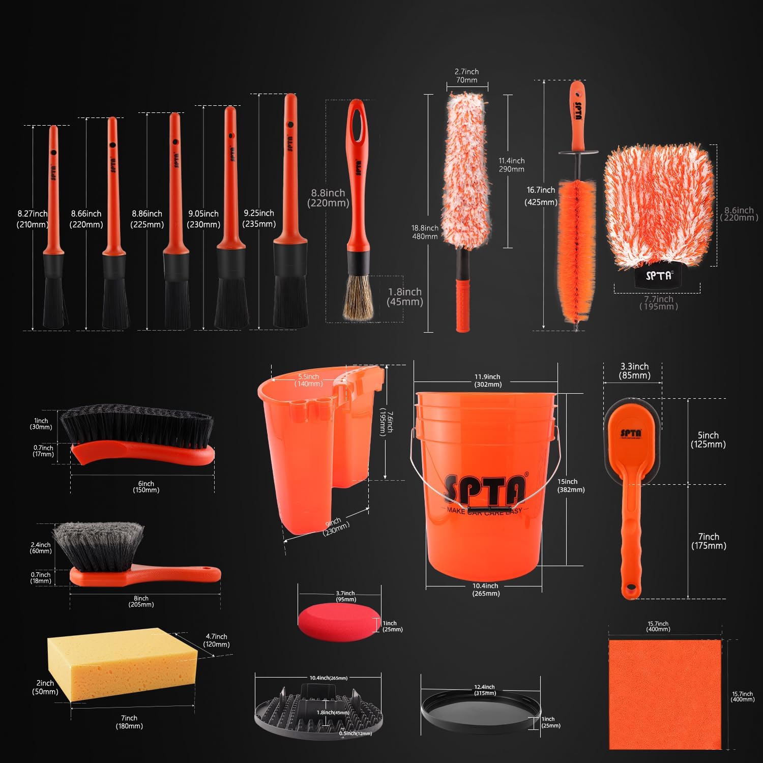 SPTA 33 Uds. Juego de cubos de - Interior Detailing Kit reseña y precio